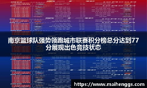 南京篮球队强势领跑城市联赛积分榜总分达到77分展现出色竞技状态