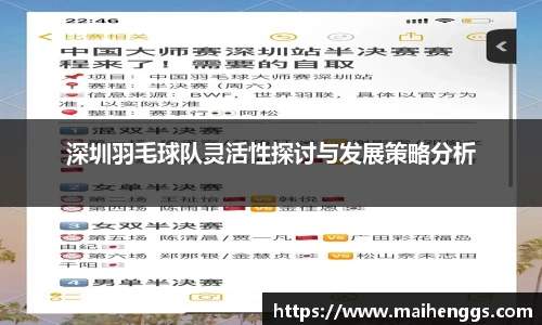 深圳羽毛球队灵活性探讨与发展策略分析